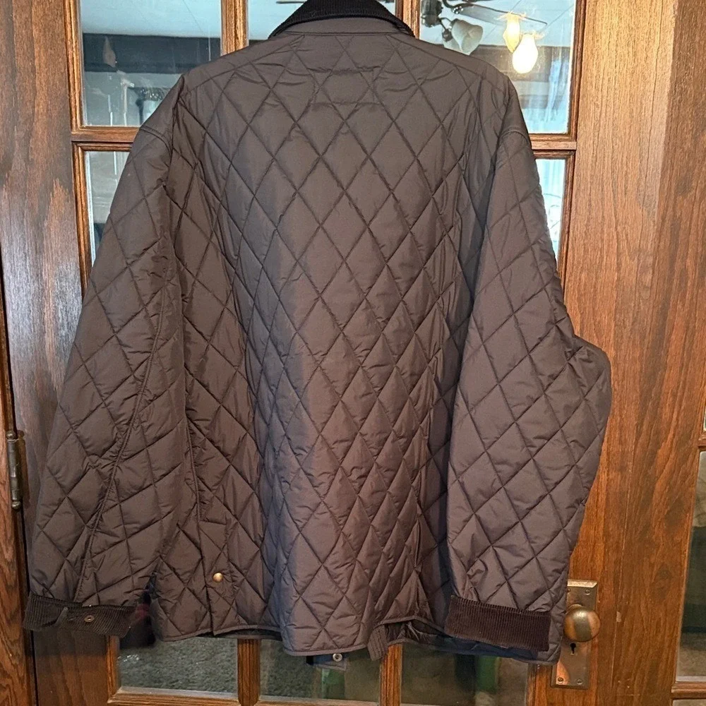 Polo Ralph Lauren Mens Quilted Barn Jacket Navy Blue Corduroy Trim 3XB Big Tall